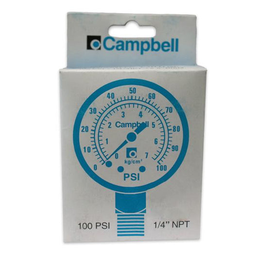 MANOMETRO C/GLICERINA PFQ 0-100PSI 2 1/2 - CONEXIÓN DE 1/4" NPT