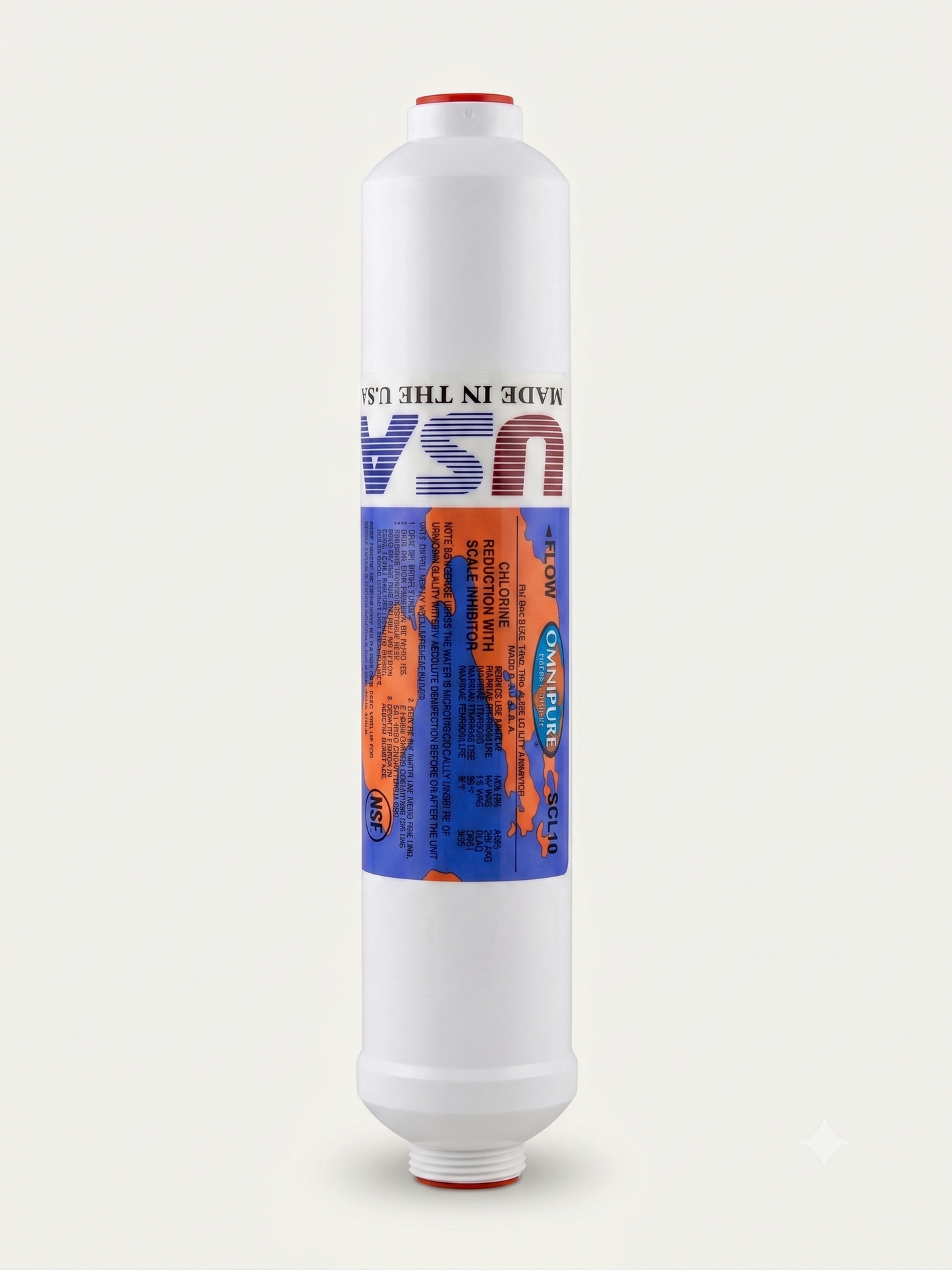 FILTRO EN LINEA DE CARBON GRANULAR + POLIFOSFATOS OMNIPURE SCL10-C 3/8" FNPT