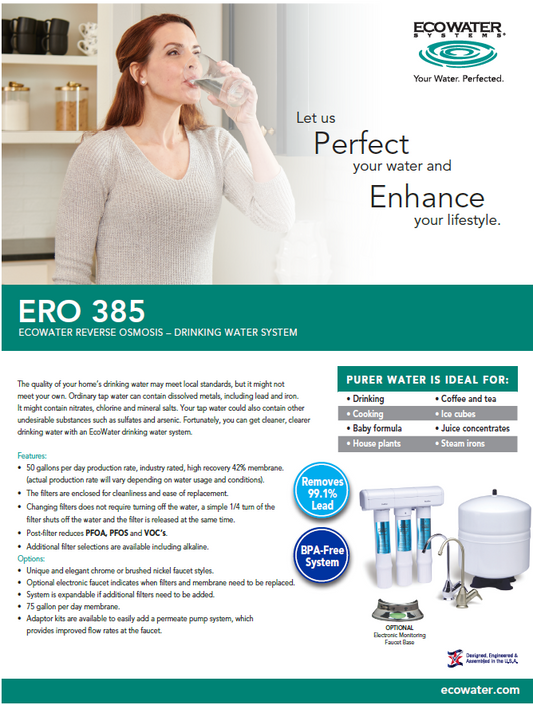 Sistema de osmosis inversa para el fregadero ECOWATER - ERO 385