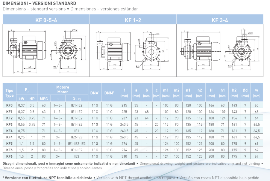 Bomba periférica SAER KF1, 0.5HP, 110/220V