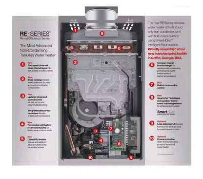 Calentador de paso RINNAI, No condensados - RE199iP - 199,000 btu/hr