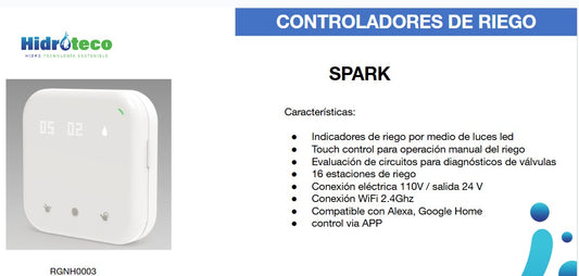 CONTROLADOR DE RIEGO SPARK, 16 ZONAS - RGNH0003