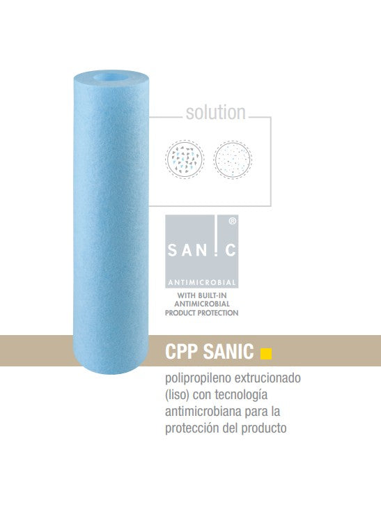Cartucho de Espuma SANIC 5 micras 2.5"x10" (Antimicrobiano)