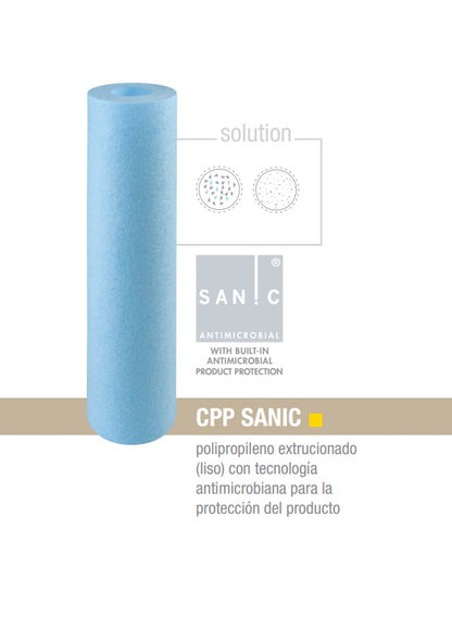 Cartucho de Espuma SANIC 5 micras 2.5"x10" (Antimicrobiano)