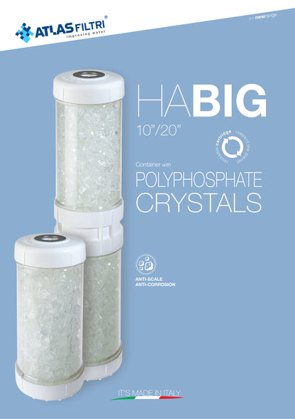 Cartucho rellenable con cristales de Polifosfato 4.5"x20"