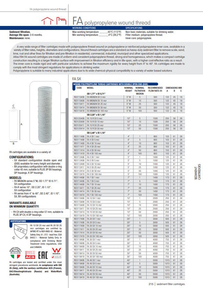 Cartucho de hilo SX de 10 micras 2.5" x 10"
