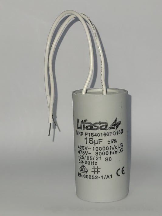 CAPACITOR - CONDENSADOR 16 UF CON CABLE 475 VAC / 2049