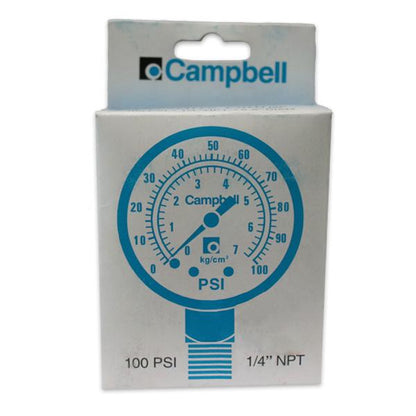 MANOMETRO C/GLICERINA PFQ 0-100PSI 2 1/2 - CONEXIÓN DE 1/4" NPT