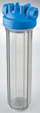 Carcasa para filtro BIG 20 transparente - MONO 4.5"x20", 1-1/2" NPT