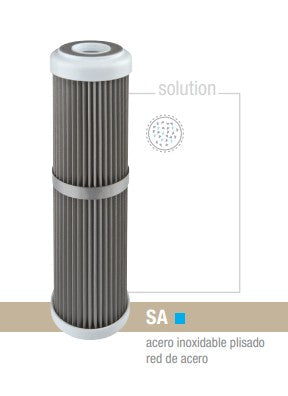 Cartucho plegado de acero inoxidable 316 de 50 micras 2.5"x10"