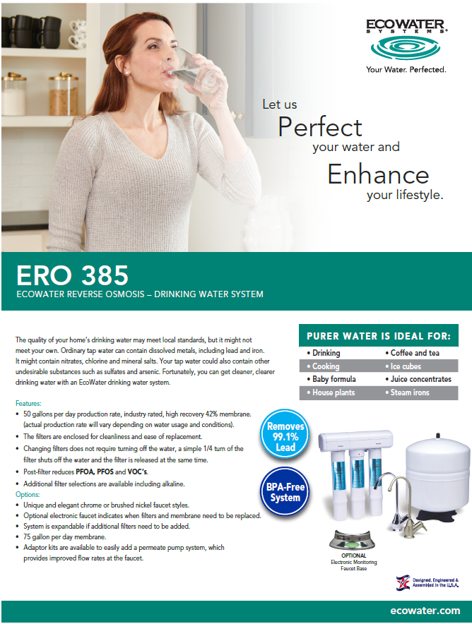 ECOWATER - ERO 385 Reverse Osmosis Sink System