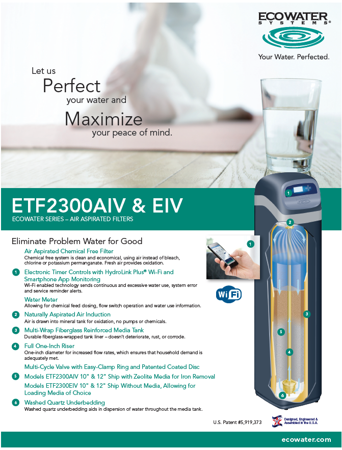 Filtro de sedimentos y de hierro ECOWATER -  ETF2300AIV12
