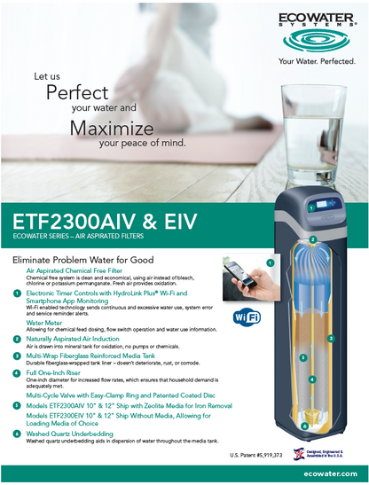 Filtro de sedimentos y de hierro ECOWATER -  ETF2300AIV12