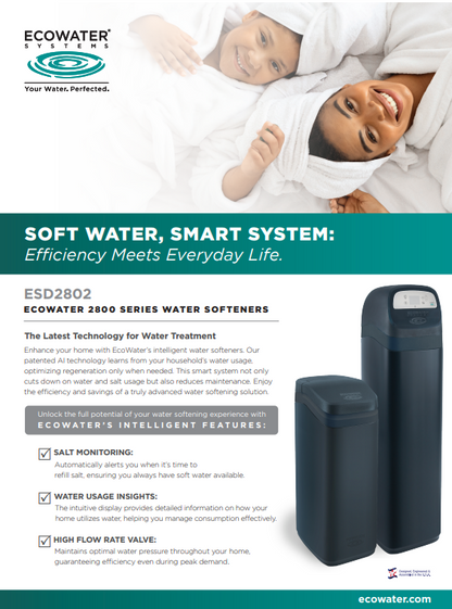 Suavizador ECOWATER ESD2802 R39 de 2ft3 - 25 gpm