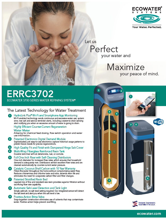 Suavizador y acondicionador de agua ECOWATER ERR3702 R50 - WiFi