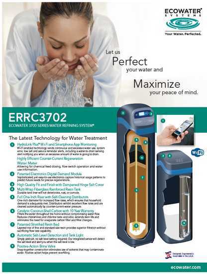Suavizador y acondicionador de agua ECOWATER ERR3702 R50 - WiFi