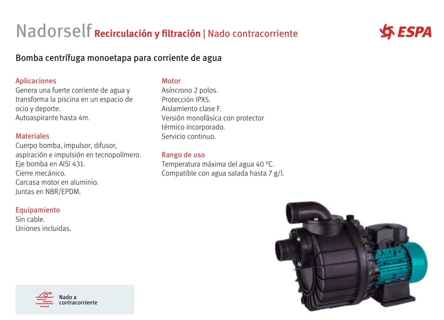 BOMBA DE PISCINA NADORSELF 300M, 3 HP, 220 V