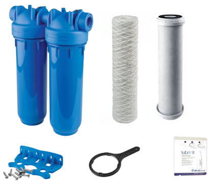 COMBO 3.  Filtración DUO para eliminar sedimentos (10 micras) + cloro/olor/sabor