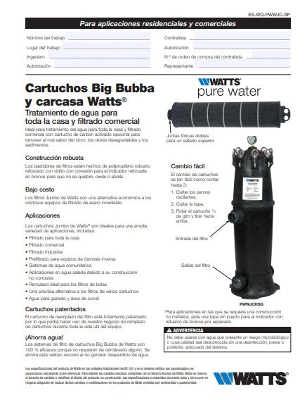 Cartucho para BIG BUBBA BBH150 de 150 micra
