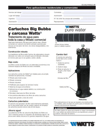 Cartucho para BIG BUBBA BBH150 de 150 micra