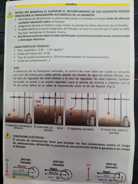 Boya de nivel bajo - aguas residuales - 6 m