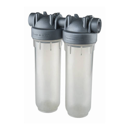 Carcasa doble para filtros con tecnología MICROBAN (antimicrobiana) - 2.5"x10"