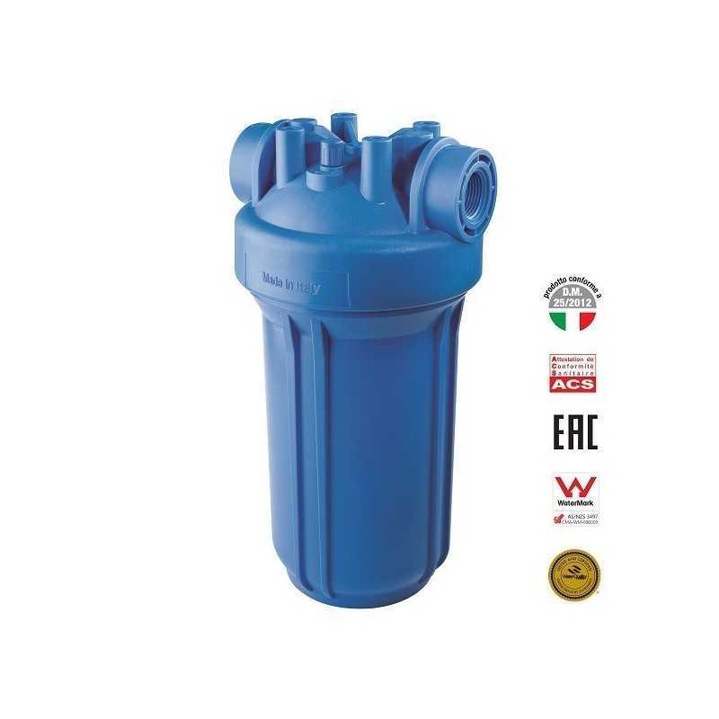 Carcasa para filtro BIG 10 azul - MONO 4.5"x10", 1" NPT