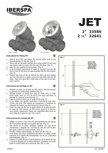 JET PARA SPA 2" AGUA D.50 / Aire D.32 / 33586 - blanco hueso