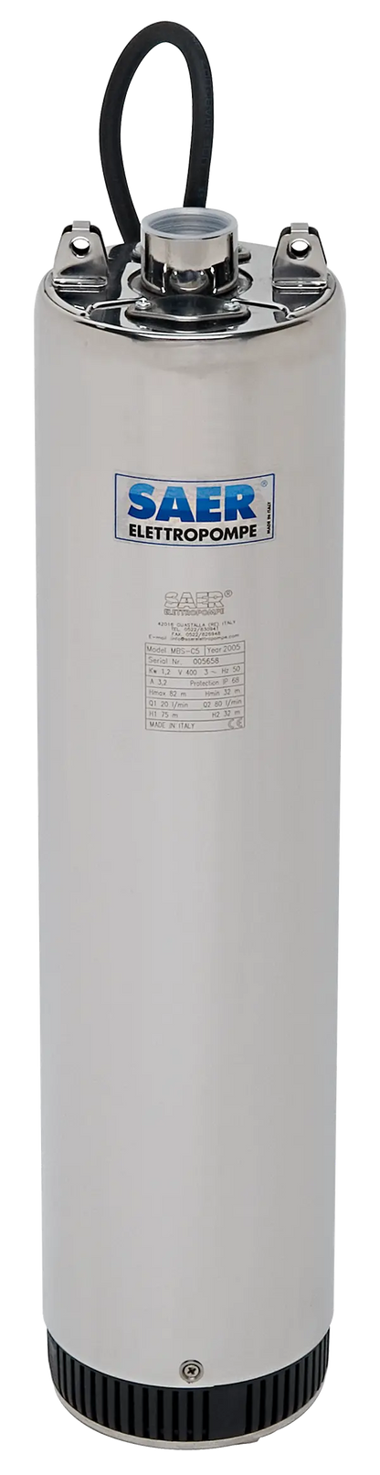 Bomba sumergible SAER 6MBS X/3, 1.2HP, 230V